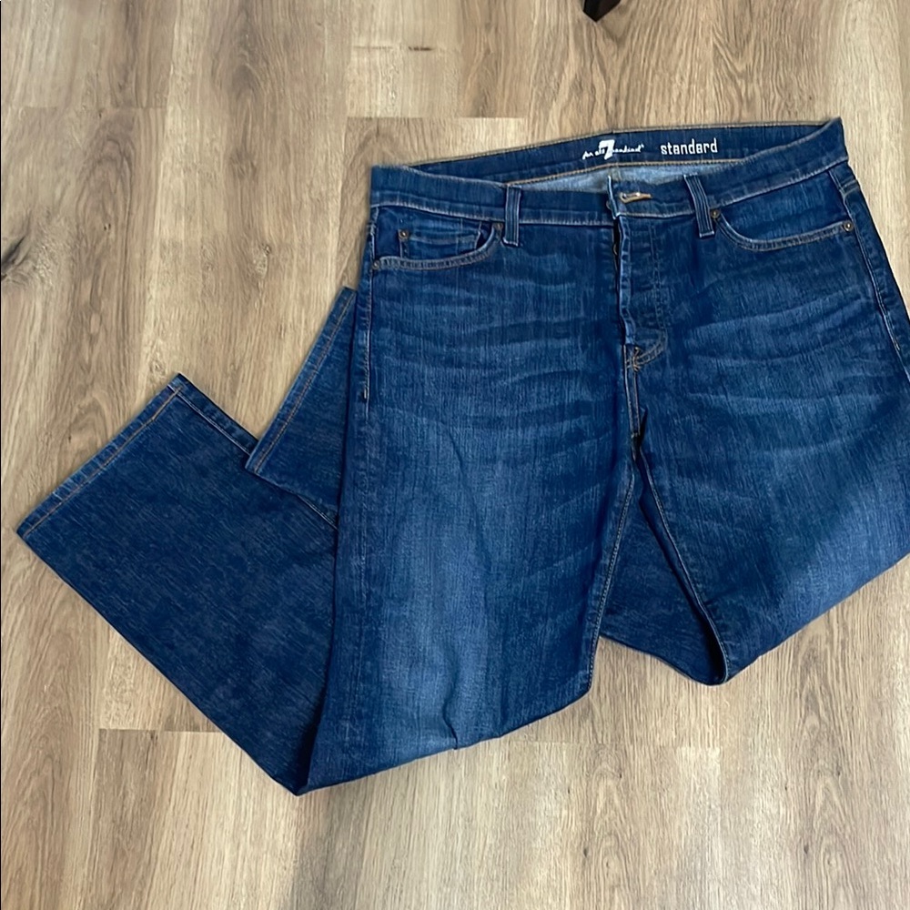 7 for all mankind Men's Blue button down Jeans (bin9)